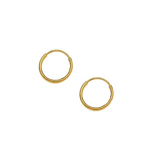Créoles fil 1mm Or 9 carats jaune - 10 mm  - Bijouterie La Petite Française