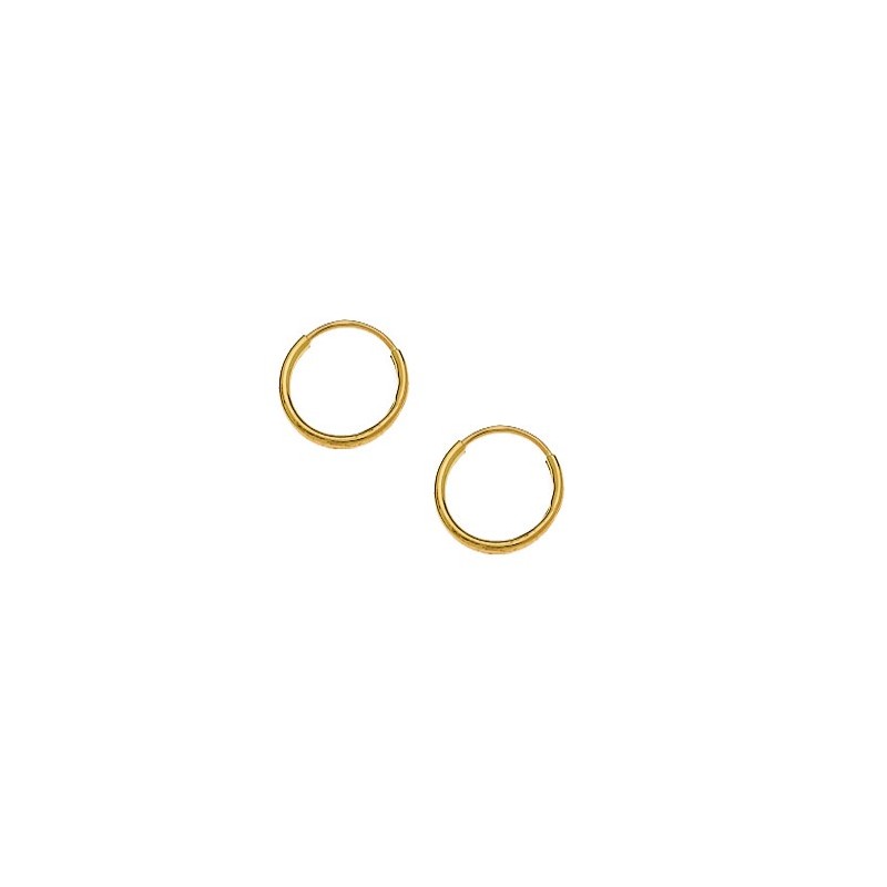 Créoles fil 1mm Or 9 carats jaune - 10 mm  - Bijouterie La Petite Française