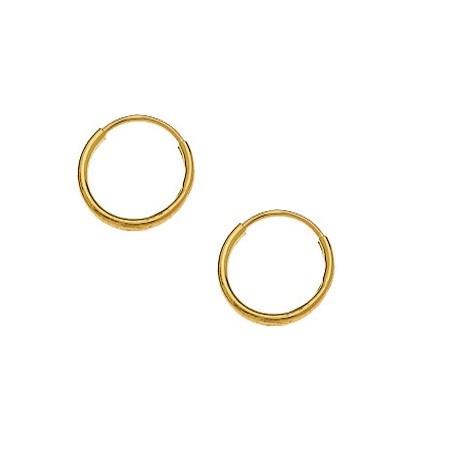 Créoles fil 1mm Or 9 carats jaune - 10 mm  - Bijouterie La Petite Française