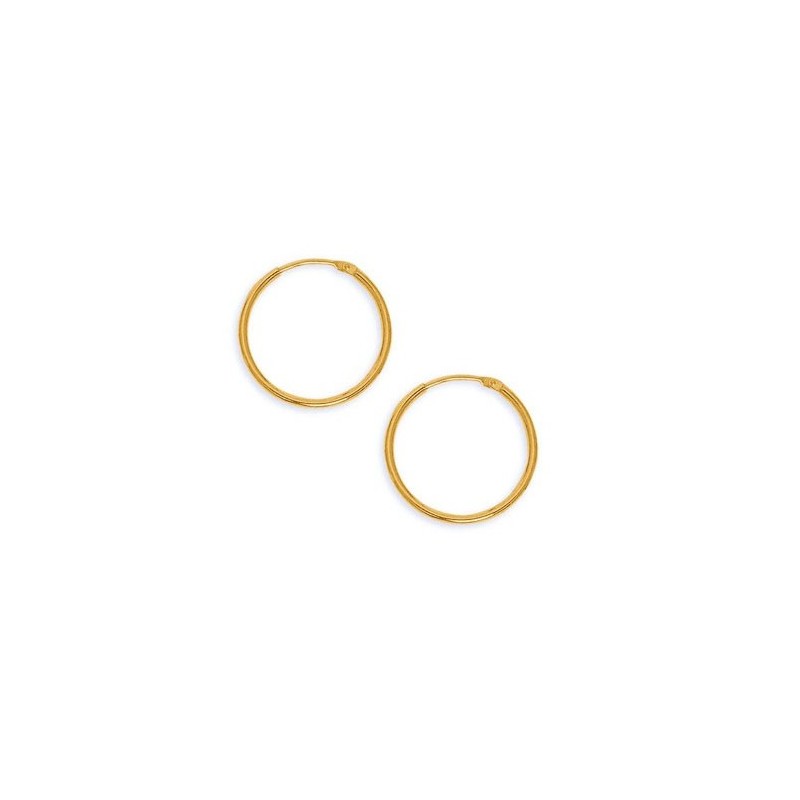 Créoles fil rond 1.5 mm - Or 18 carats jaune - 20 mm  - Bijouterie La Petite Française