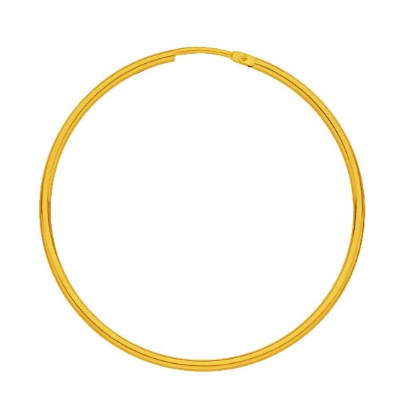 Créoles fil rond 1.5 mm - Or 18 carats jaune - 40 mm  - Bijouterie La Petite Française