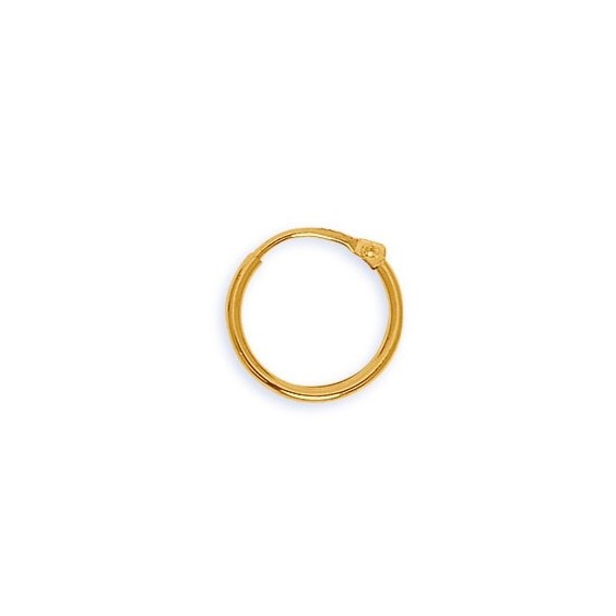 Créoles fil rond 1.5 mm Or 18 carats jaune - 14 mm 