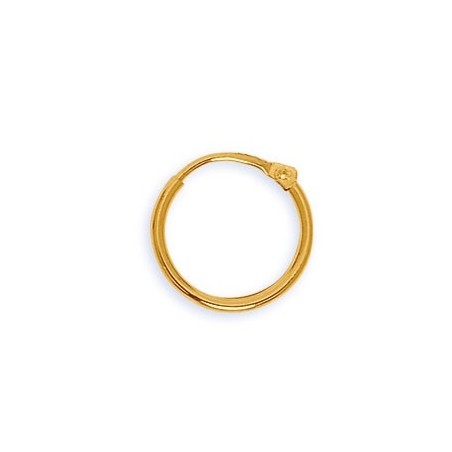 Créoles fil rond 1.5 mm Or 18 carats jaune - 14 mm 