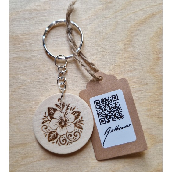 Porte-clef Jeton bois personnalisable - Bijouterie La Petite Française