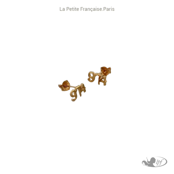 Boucles d'oreilles 974 plaqué or - Bijouterie La Petite Française