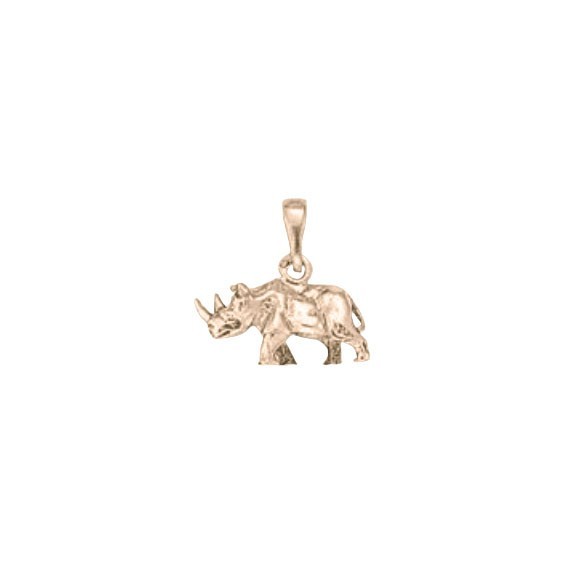 Pendentif Rhinocéros en Plaqué Or - Bijouterie La Petite Française