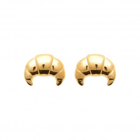 Boucles d'oreilles puces croissant plaqué or - Bijouterie La Petite Française