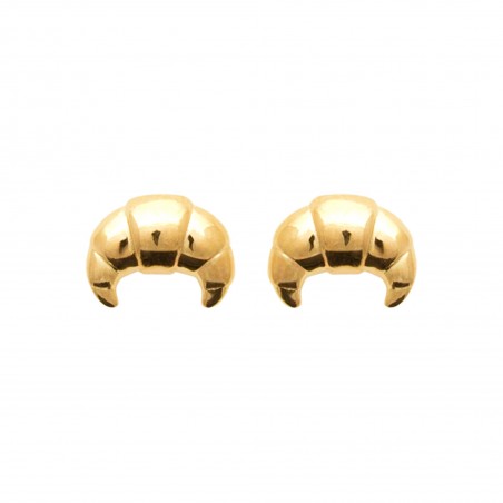 Boucles d'oreilles puces croissant plaqué or - Bijouterie La Petite Française