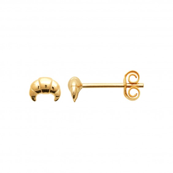 Boucles d'oreilles puces croissant plaqué or - Bijouterie La Petite Française