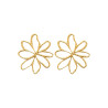 Boucles d'oreilles pendantes marguerite acier doré 