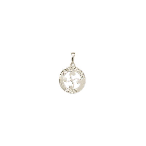 Pendentif croix Basque " ZAPIAK BAT" GM argent - La Petite Française