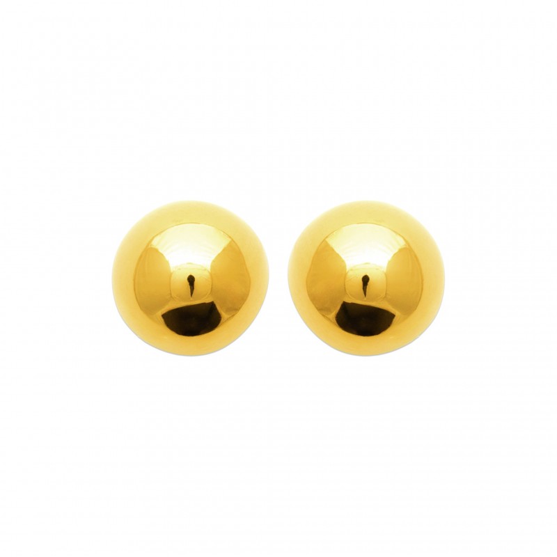 Boucles d'oreilles puces boules acier doré - 10 MM - Bijouterie La Petite Française Boucles d'oreilles puces boules acier doré - 10 MM - Bijouterie La Petite Française