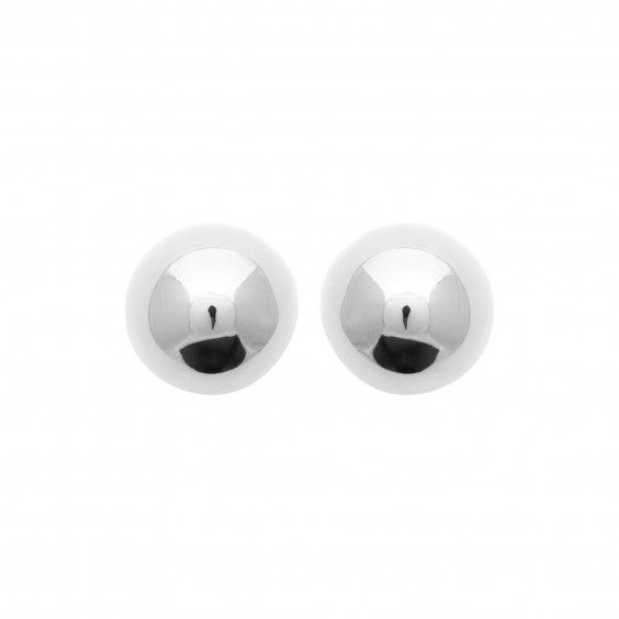 Boucles d'oreilles puces boules acier argenté - 10 MM - Bijouterie La Petite Française
