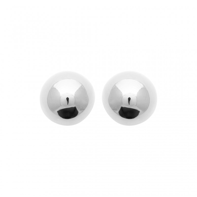 Boucles d'oreilles puces boules acier argenté - 10 MM - Bijouterie La Petite Française Boucles d'oreilles puces boules acier argenté - 10 MM - Bijouterie La Petite Française