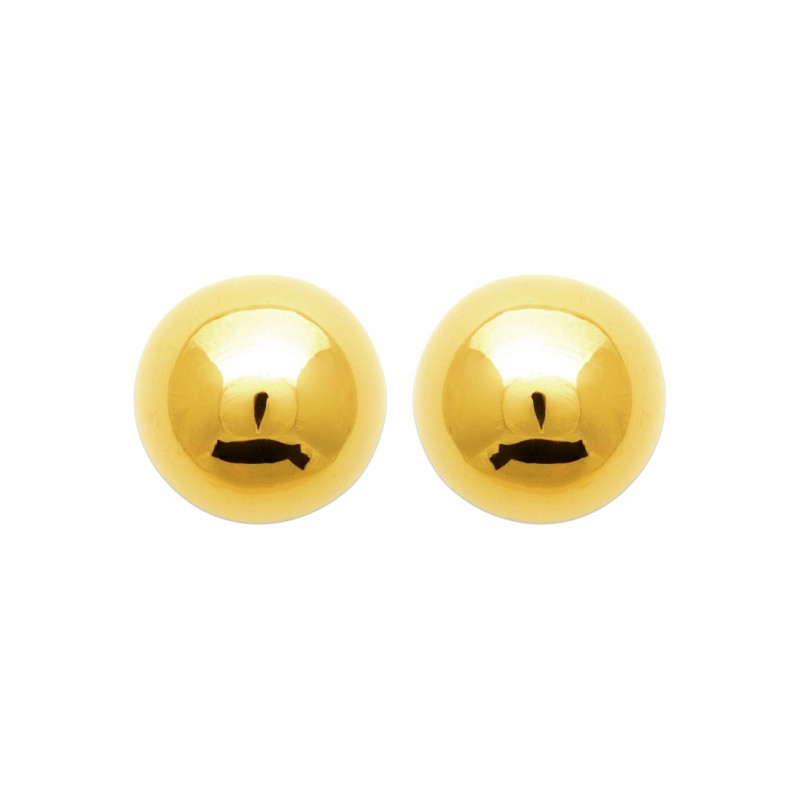 Boucles d'oreilles puces boules acier doré - 12 MM - Bijouterie La Petite Française Boucles d'oreilles puces boules acier doré - 12 MM - Bijouterie La Petite Française