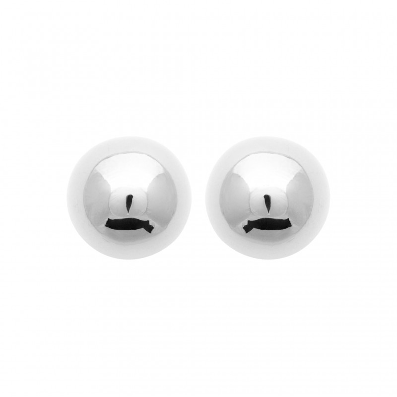 Boucles d'oreilles puces boules acier argenté - 12 MM - Bijouterie La Petite Française Boucles d'oreilles puces boules acier argenté - 12 MM - Bijouterie La Petite Française