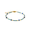 Bracelet pierres sodalite et perle de Miyuki acier doré - Bijouterie La Petite Française