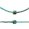 Collier pierre chrysocolle, apatite  et perle de Miyuki acier doré - Bijouterie La Petite Française