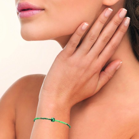 Bracelet pierres sodalite et perle de Miyuki acier doré - Bijouterie La Petite Française