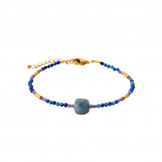 Bracelet Lolite, hématite et perle de Miyukii acier doré - Bijouterie La Petite Française