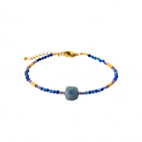 Bracelet Lolite, hématite et perle de Miyukii acier doré - Bijouterie La Petite Française