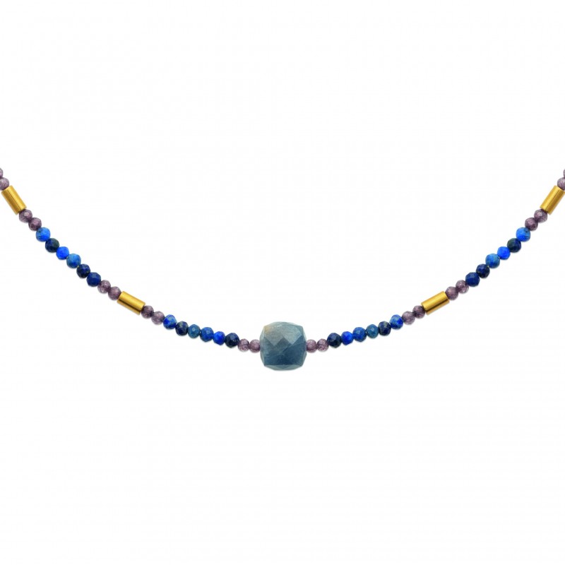 Collier Lolite, hématite et perle de Miyuki acier doré - Bijouterie La Petite Française Collier Lolite, hématite et perle de Miyuki acier doré - Bijouterie La Petite Française