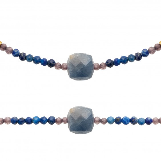 Collier Lolite, hématite et perle de Miyuki acier doré - Bijouterie La Petite Française