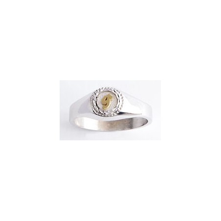 Chevalière Rieul argent, initiale Or 18 carats jaune 