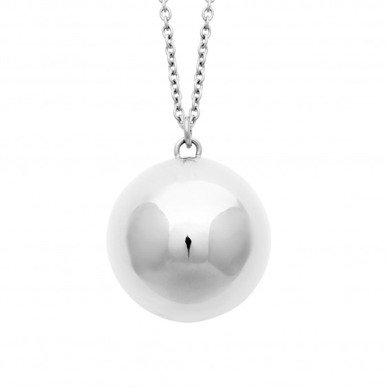 Collier sautoir goutte bola acier - 20 MM - Bijouterie La Petite Française
