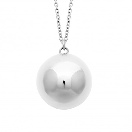 Collier sautoir goutte bola acier - 20 MM - Bijouterie La Petite Française