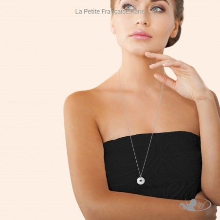 Collier sautoir goutte bola acier - 20 MM - Bijouterie La Petite Française