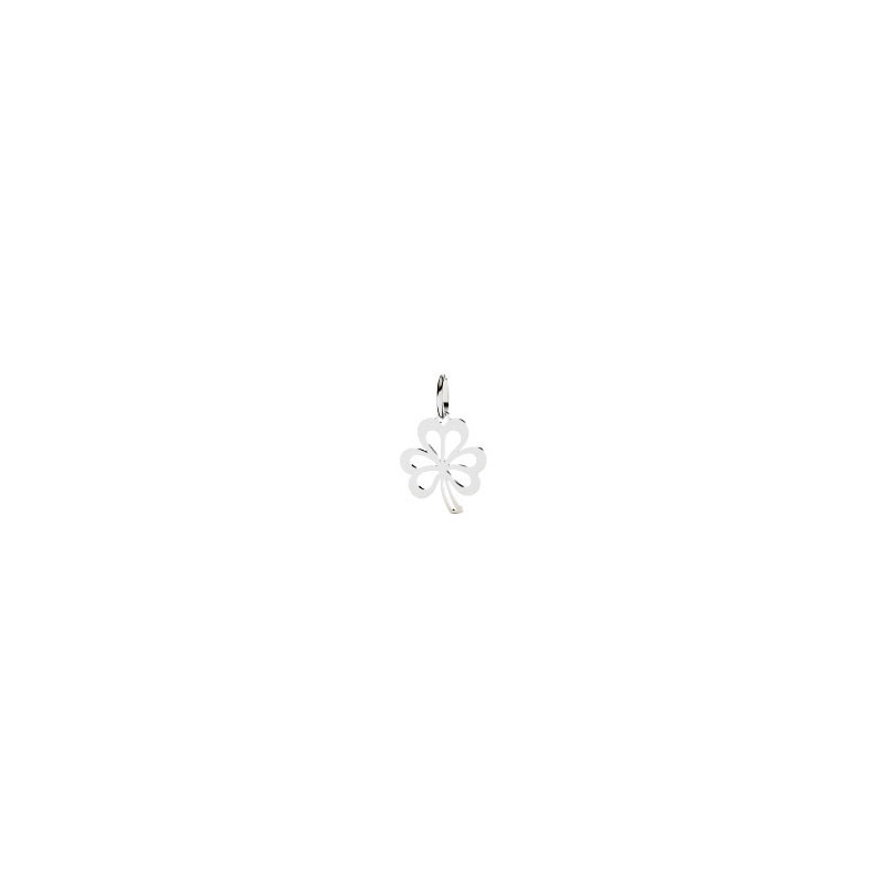 Pendentif trèfle 3 feuilles Or 18 carats gris - Fabrication Française