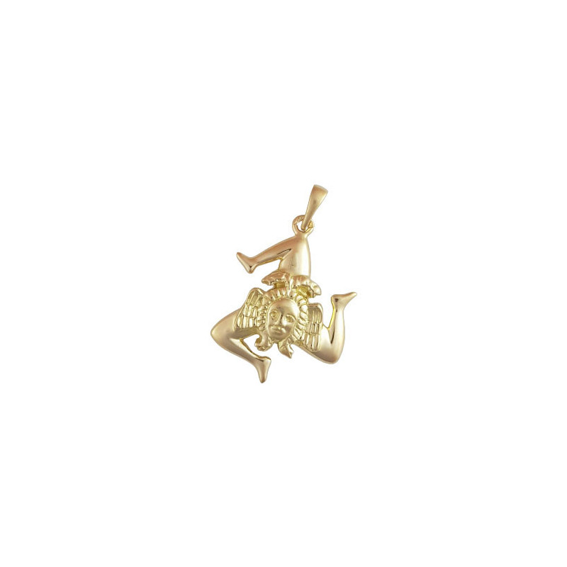 Pendentif Trinacria plaqué Or - Fabrication Française Couleur Or:J