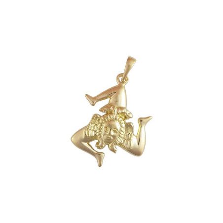 Pendentif Trinacria plaqué Or - Fabrication Française Couleur Or:J