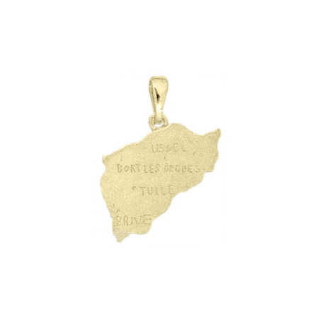 Pendentif carte la Corrèze plaqué or Couleur Or:Jaune