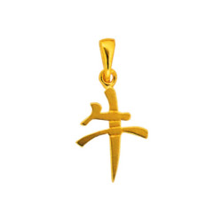 Pendentif signe chinois Buffle plaqué or Couleur Or:Jaune
