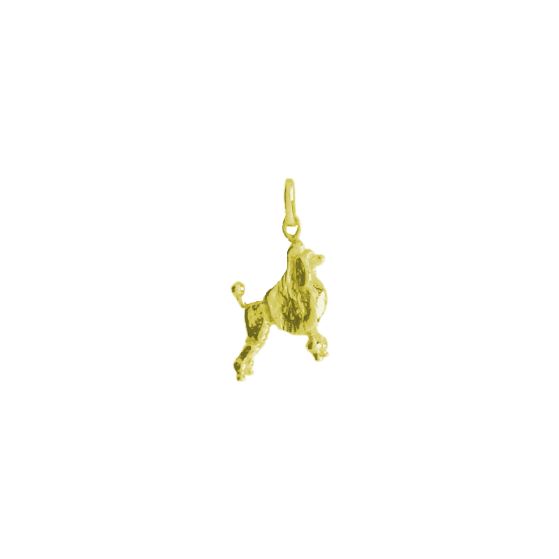 Pendentif chien Caniche Royal Or 9 carats  - 25 MM - Bijouterie La Petite Française