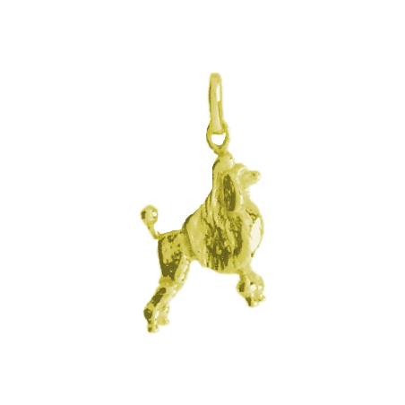 Pendentif chien Caniche Royal Or 9 carats  - 25 MM - Bijouterie La Petite Française