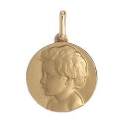 Médaille enfant - 16 mm - Or 9 carats  - Bijouterie La Petite Française