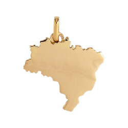 Pendentif carte Brésil Or 9 carats  - Bijouterie La Petite Française