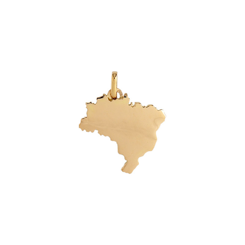 Pendentif carte Brésil Or 9 carats  - Bijouterie La Petite Française