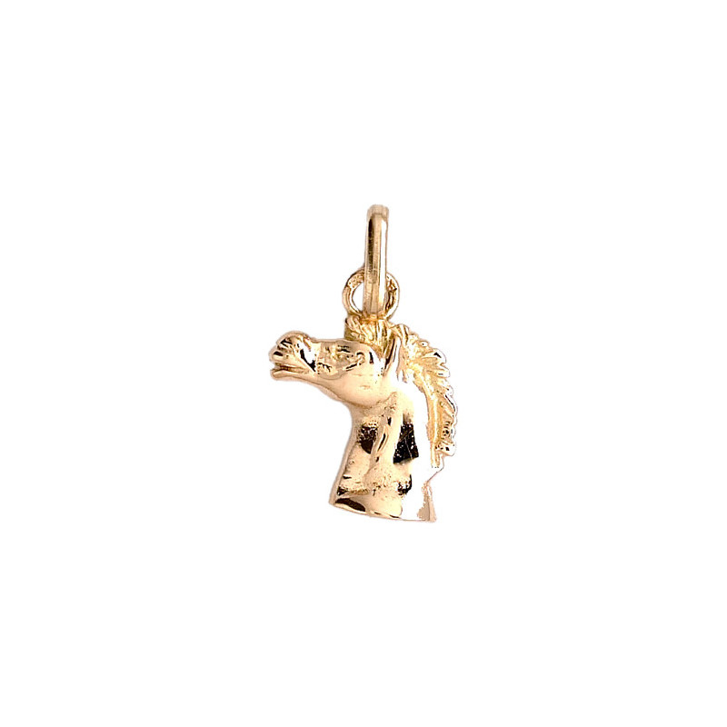 Pendentif tête de cheval hennissant Or 9 carats  - Bijouterie La Petite Française