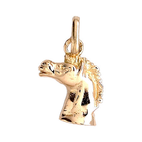Pendentif tête de cheval hennissant Or 9 carats  - Bijouterie La Petite Française