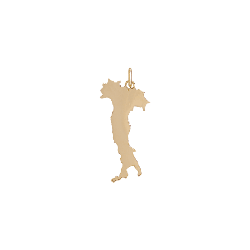Pendentif carte Italie Or 9 carats  - 49 MM - Bijouterie La Petite Française