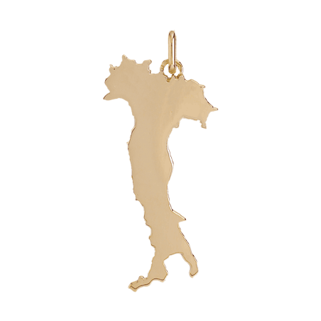 Pendentif carte Italie Or 9 carats  - 49 MM - Bijouterie La Petite Française