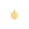 Médaille née à Paris et tour Eiffel Or 9 carats  - Bijouterie La Petite Française