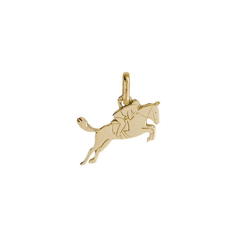 Pendentif cheval et cavalier Or 9 carats  - Bijouterie La Petite Française