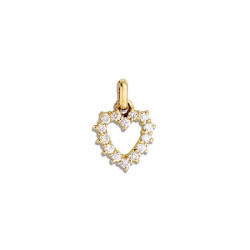 Pendentif coeur d'oxydes Or 9 carats