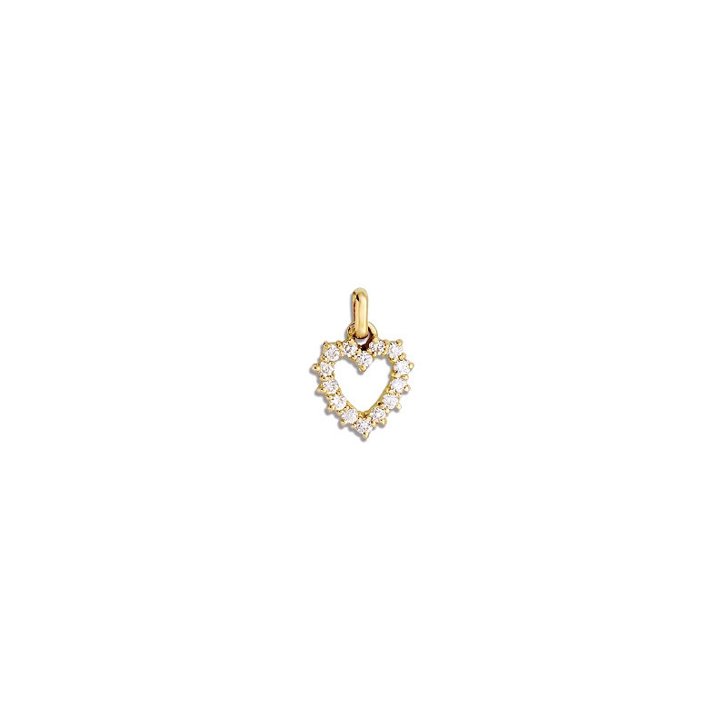 Pendentif coeur d'oxydes Or 9 carats