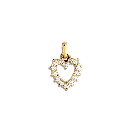 Pendentif coeur d'oxydes Or 9 carats